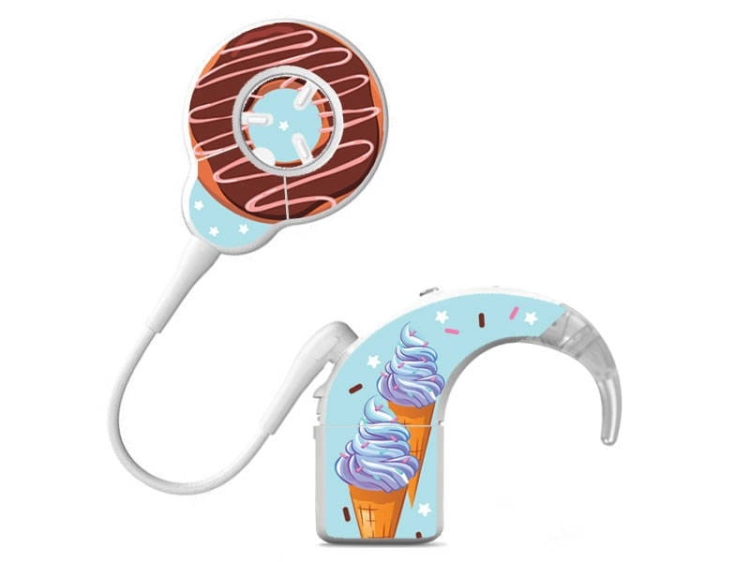 Skórka / naklejki na procesor mowy Cochlear Nucleus 8 - lody