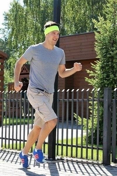 Opaska sportowa do procesorów mowy / implantów - melanż granatowy