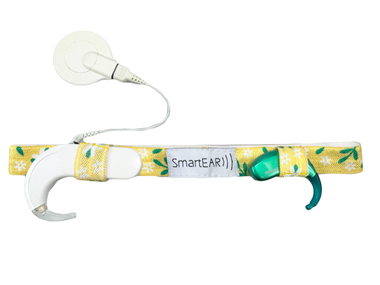 Opaska EasyFlex do aparatów słuchowych i/lub procesorów mowy - żółta w kwiatki