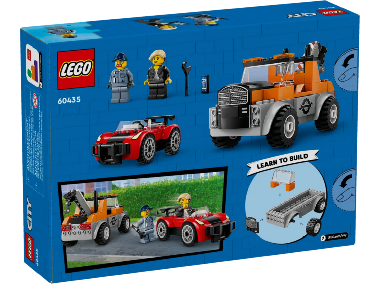 Samochód pomocy drogowej i naprawa sportowego auta LEGO ludzik z implantem ślimakowym