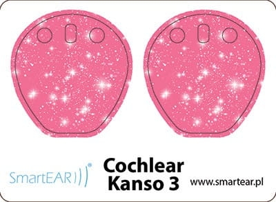 Skórki na procesor Cochlear Kanso 3 - różowa