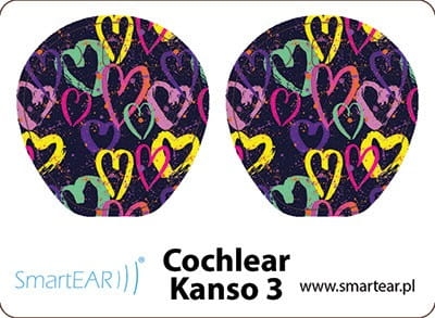 Skórki na procesor Cochlear Kanso 3 - serca