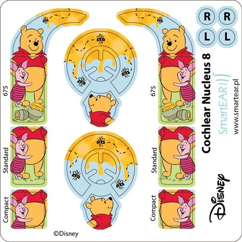 Skórka / naklejki na procesor mowy Cochlear NUCLEUS 8 - Disney Kubuś Puchatek