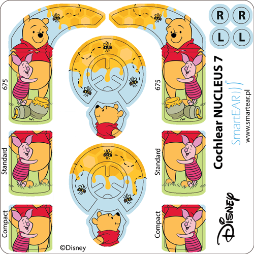 Skórka / naklejki na procesor mowy Cochlear NUCLEUS 7 - Disney Kubuś Puchatek