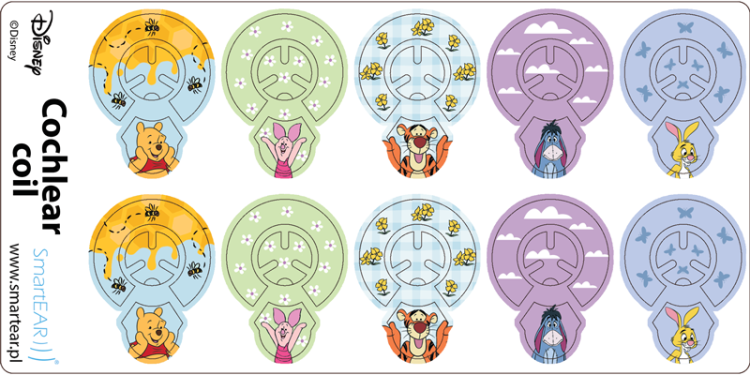 Skórki na cewkę Cochlear Nucleus 7 / 8 - Disney Kubuś Puchatek