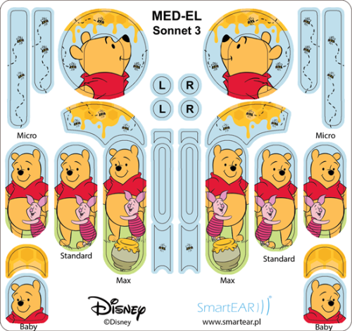 Skórka / naklejki na procesor mowy MED-EL Sonnet 3 - Disney Kubuś Puchatek