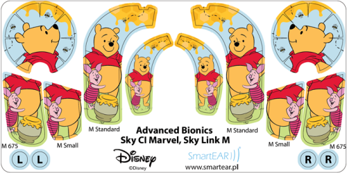Skórka na procesor Advanced Bionics Sky CI Marvel - Disney Kubuś Puchatek