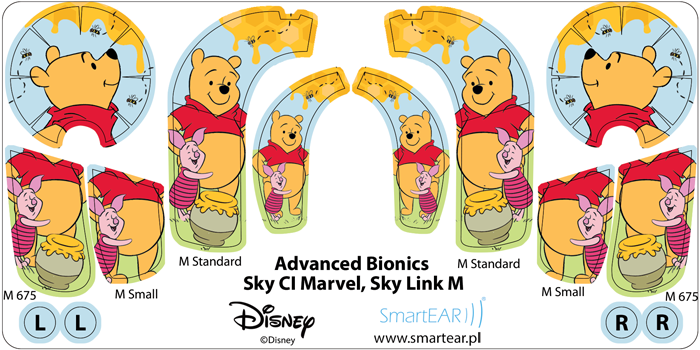 Skórka na procesor Advanced Bionics Sky CI Marvel - Disney Kubuś Puchatek