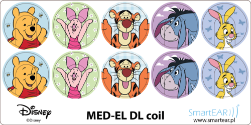 Skórki / naklejki na cewkę MED-EL DL - Disney Kubuś Puchatek