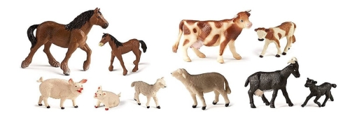 Figurki zwierzątka - mama - dziecko