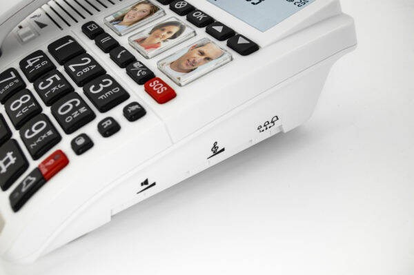 Przewodowy telefon stacjonarny Geemarc CL610 dla niedosłyszących z pilotem SOS
